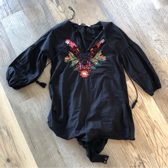 Zara Beaded Embroidered One Piece Small - Picture 14 of 17